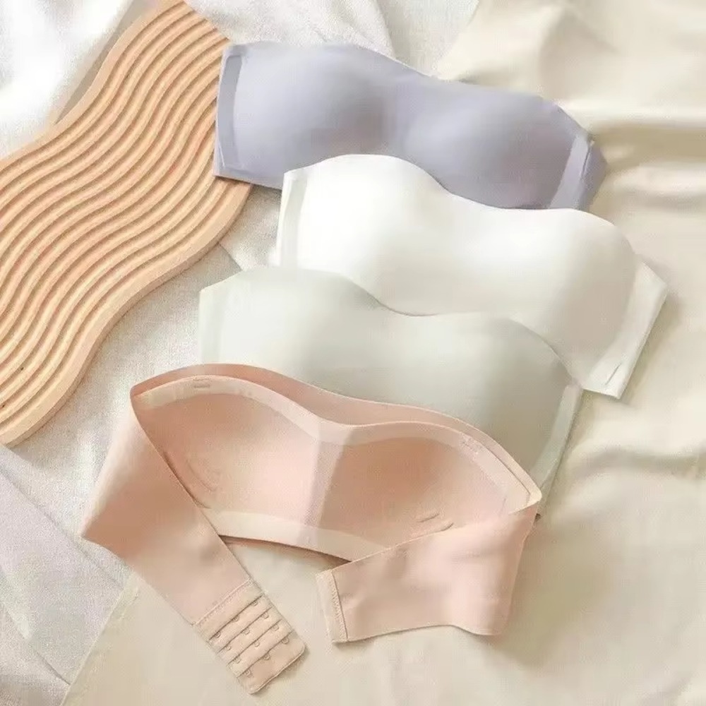 สีทึบ Strapless ห่อ Bra ที่มอง - Bralette Triangle Set บทวิจารณ์และราคา