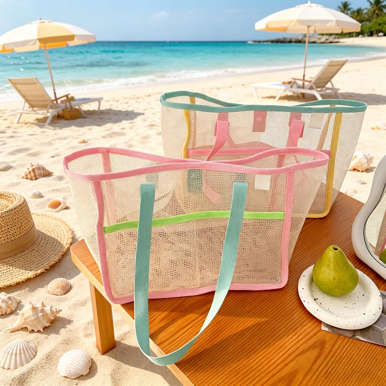 กระเป๋าชายหาดสำหรับผู้หญิง กระ - Tote Bag Beach บทวิจารณ์และราคา