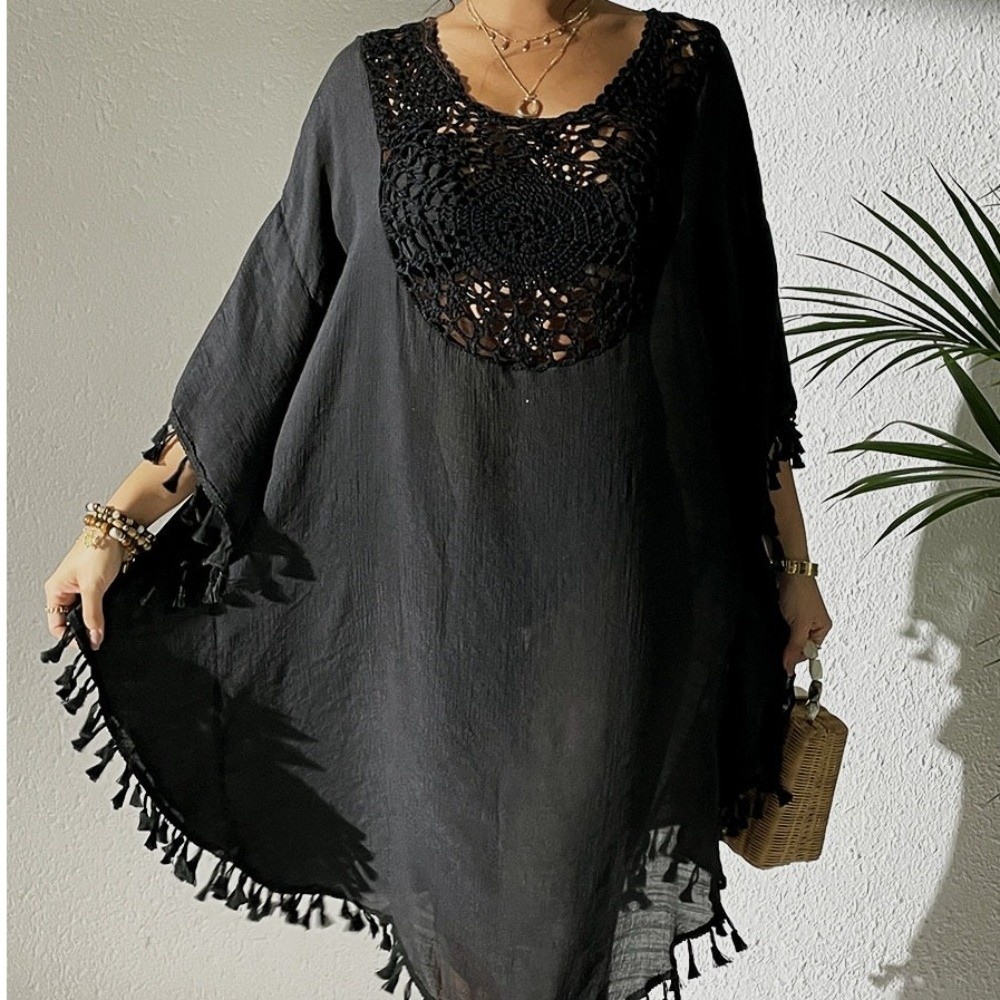 ชุดคลุมอาบน้ำแบบสี่เหลี่ยมคอเว - Cover Up Kaftan บทวิจารณ์และราคา