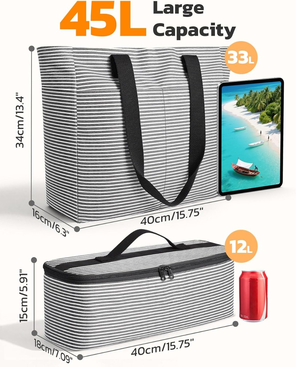 กระเป๋าชายหาดกันน้ำ 45 ลิตร แล - Tote Bag Beach บทวิจารณ์และราคา