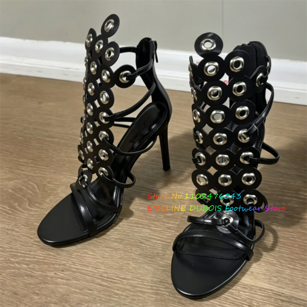 รองเท้าส้นสูงประดับวงกลมสีทอง  - Sandal Strappy Heeled บทวิจารณ์และราคา