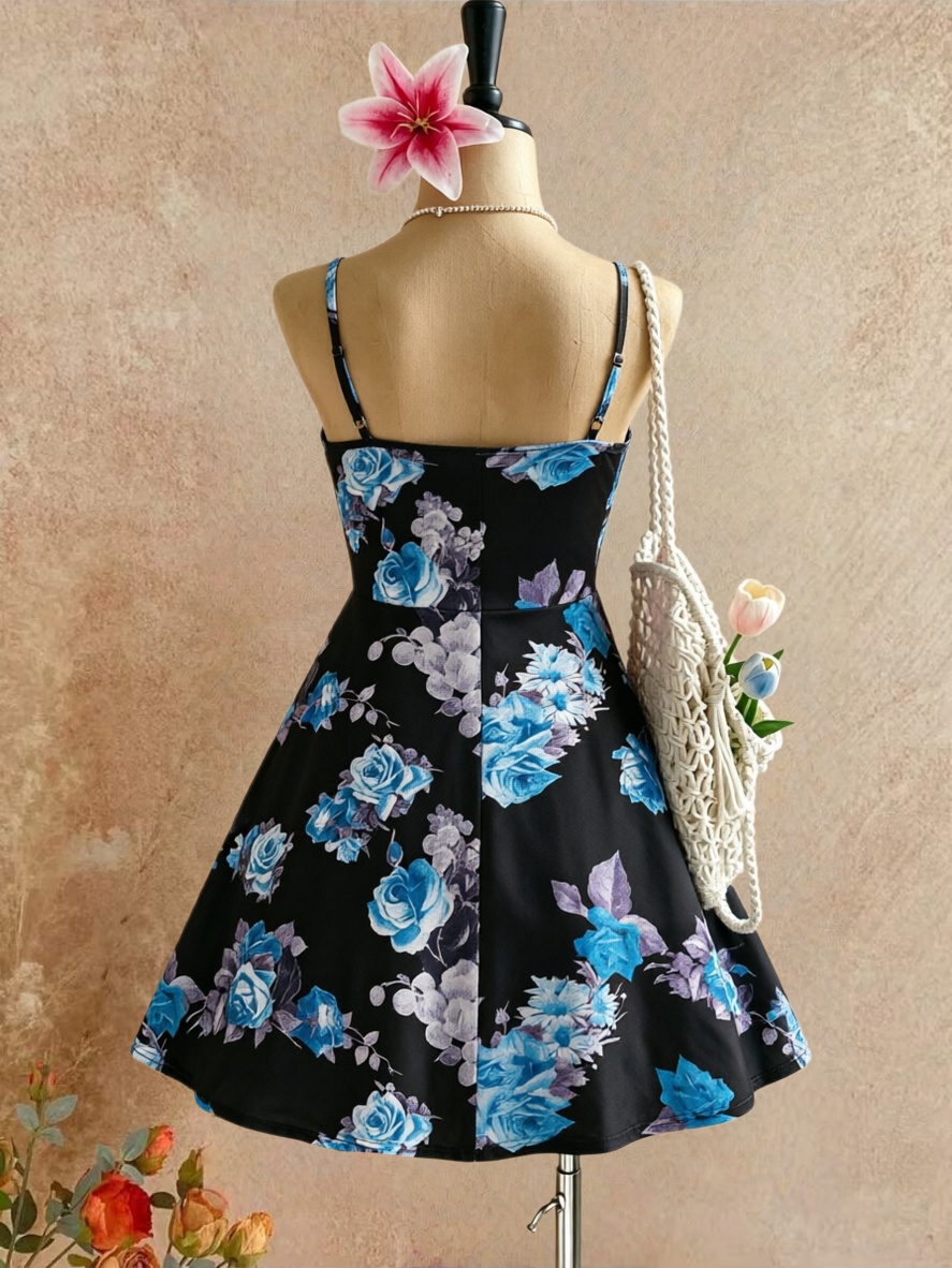 เดรสสั้นทรงสวิงพิมพ์ลายดอกไม้ส - Romper Floral Print บทวิจารณ์และราคา