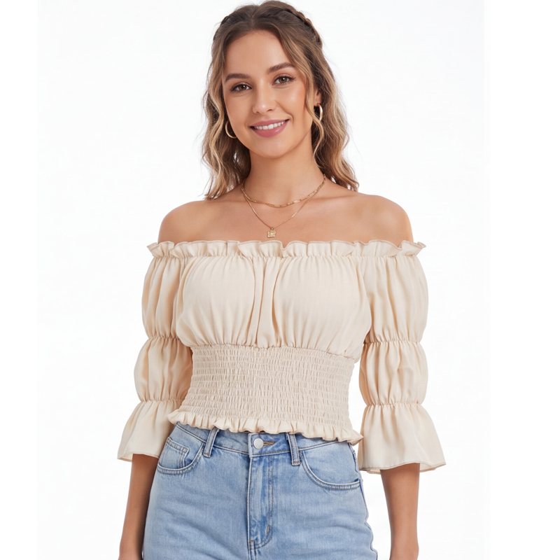 เสื้อเรอเนซองส์สำหรับผู้หญิง แ - Blouse Off Shoulder บทวิจารณ์และราคา