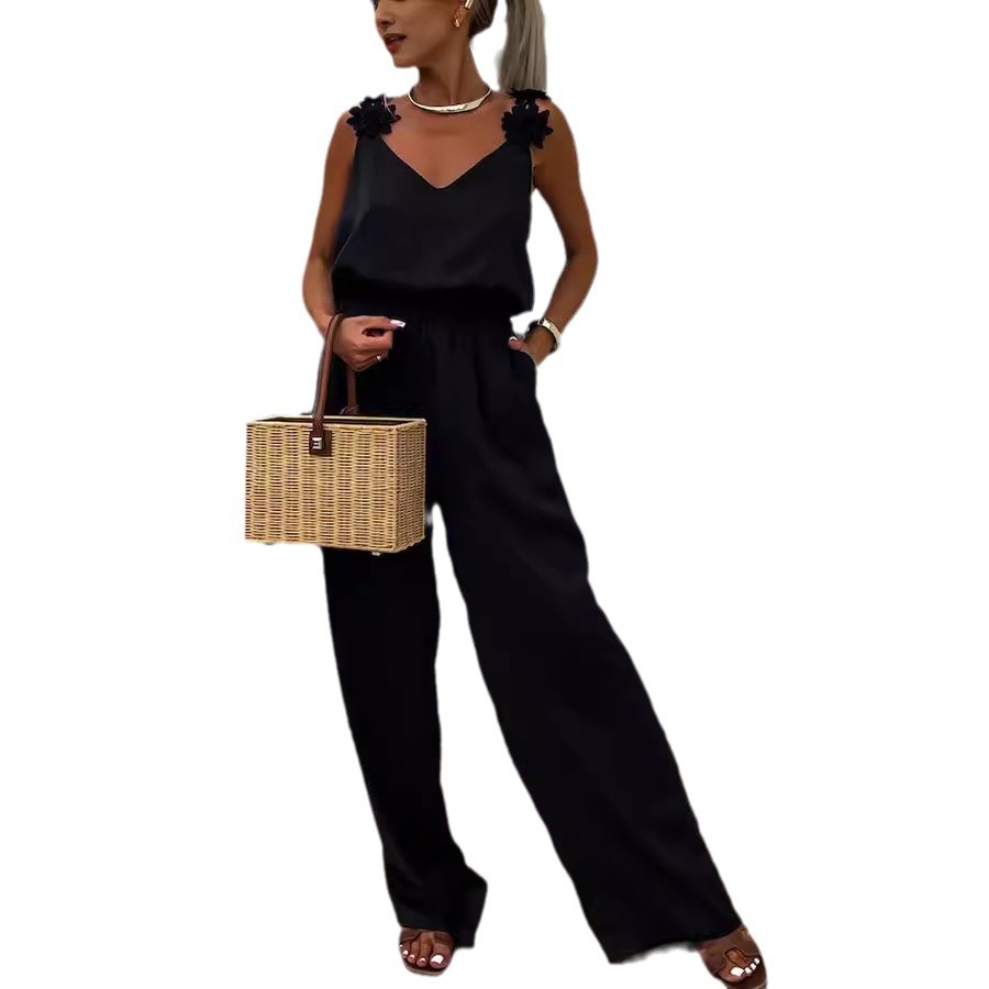 จั๊มสูทลำลองแบบสายเดี่ยว ผ้าฝ้ - Jumpsuit Linen Relaxed บทวิจารณ์และราคา