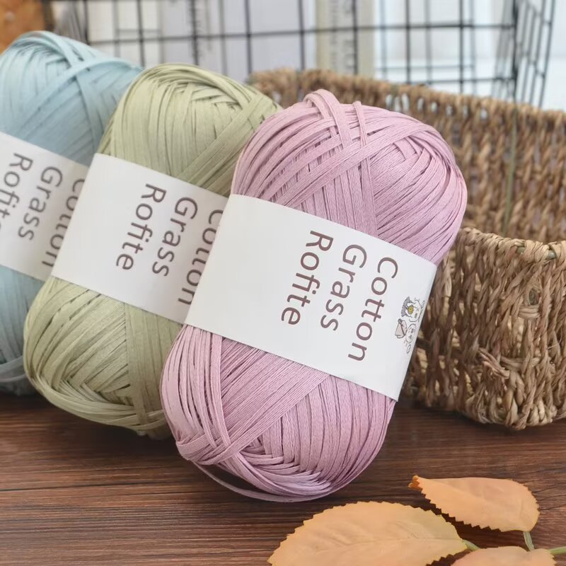ไหมพรมราฟเฟียหลากสีแบบใหม่ สำห - Crochet Bag Raffia บทวิจารณ์และราคา