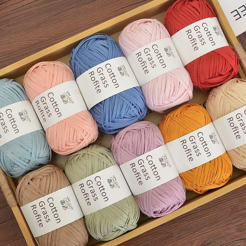 ไหมพรมราฟเฟียหลากสีแบบใหม่ สำห - Crochet Bag Raffia บทวิจารณ์และราคา