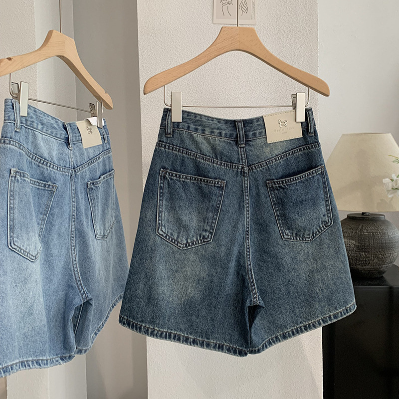 กางเกงยีนส์ขาสั้นผู้หญิง ทรงตร - Shorts Denim Frayed บทวิจารณ์และราคา