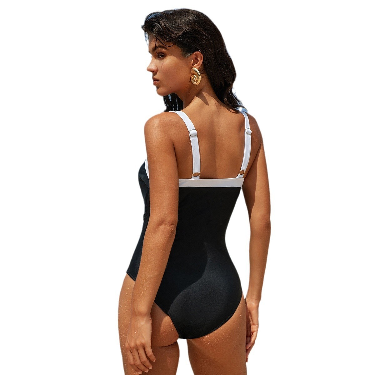 ชุดว่ายน้ำผู้หญิง ชุดว่ายน้ำวั - Swimsuit Bikini Ruched บทวิจารณ์และราคา