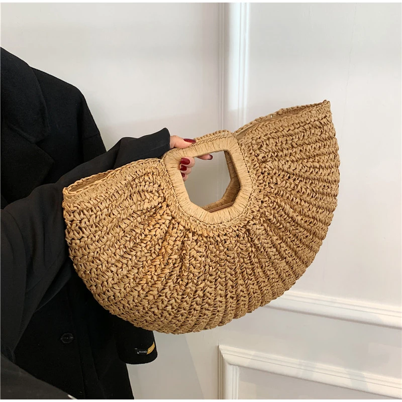 ยี่ห้อทอกระเป๋าคลัทช์หรูหราใหม - Crochet Bag Raffia บทวิจารณ์และราคา