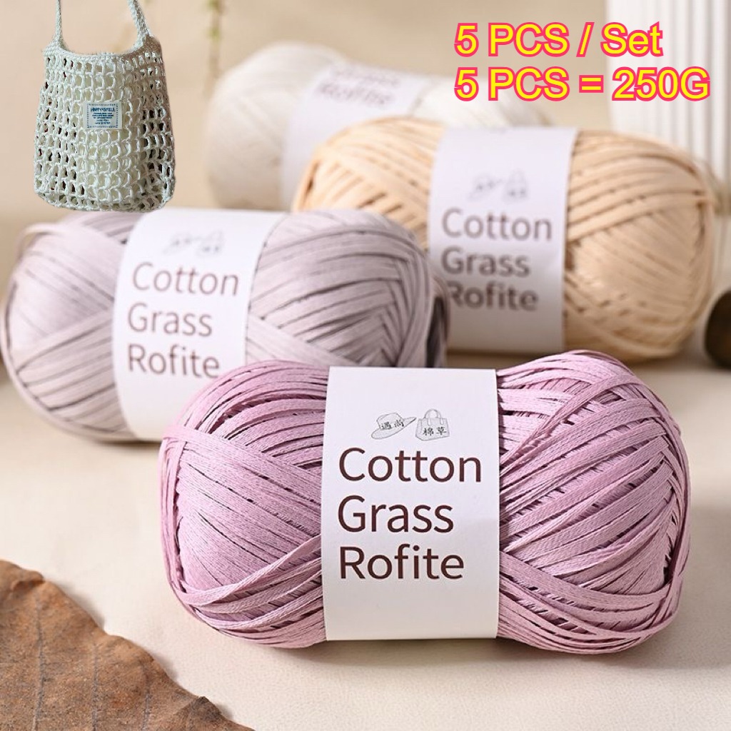 เชือกกระดาษราฟเฟีย 5 ชิ้น 250  - Crochet Bag Raffia บทวิจารณ์และราคา