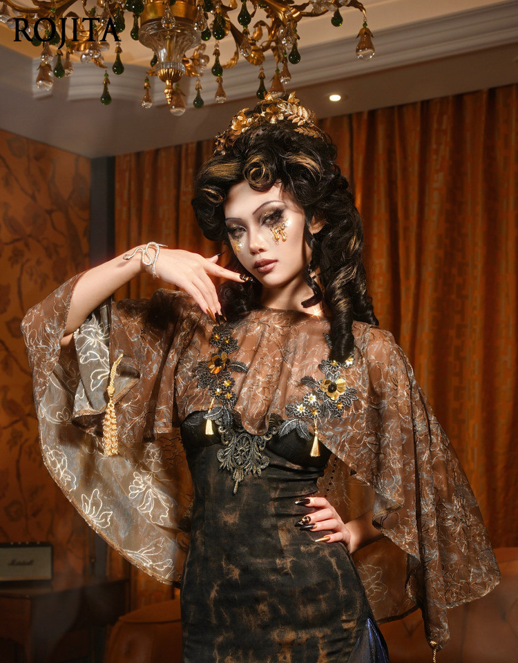 เสื้อคลุมกิโมโนสีน้ำตาลลายดอกไ - Kimono Sheer Floral บทวิจารณ์และราคา